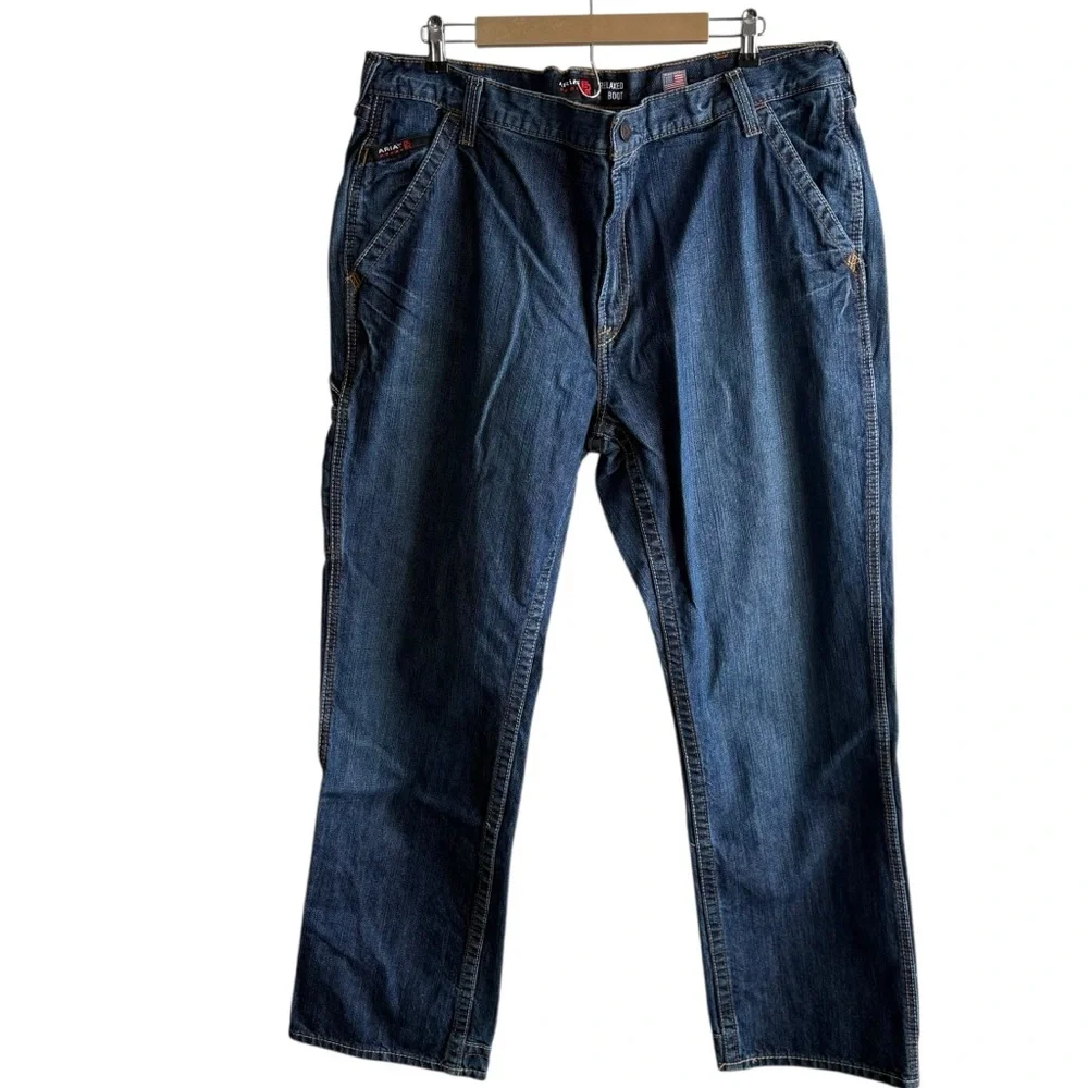 Ariat Men’s 42 M4 FR Relaxed Boot Jean Western Denim Workwear Utility Cowboy